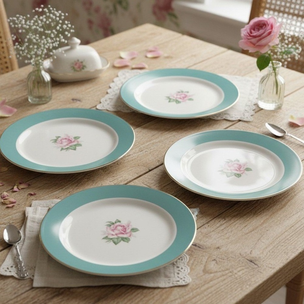 Set of 4 Homer Laughlin Lifetime China Cameo 6 1/4" Bread Plates